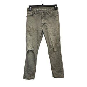 Ermenegildo Zegna Men's 33 x 27 Gray Denim Jeans Distressed Designer Trashed